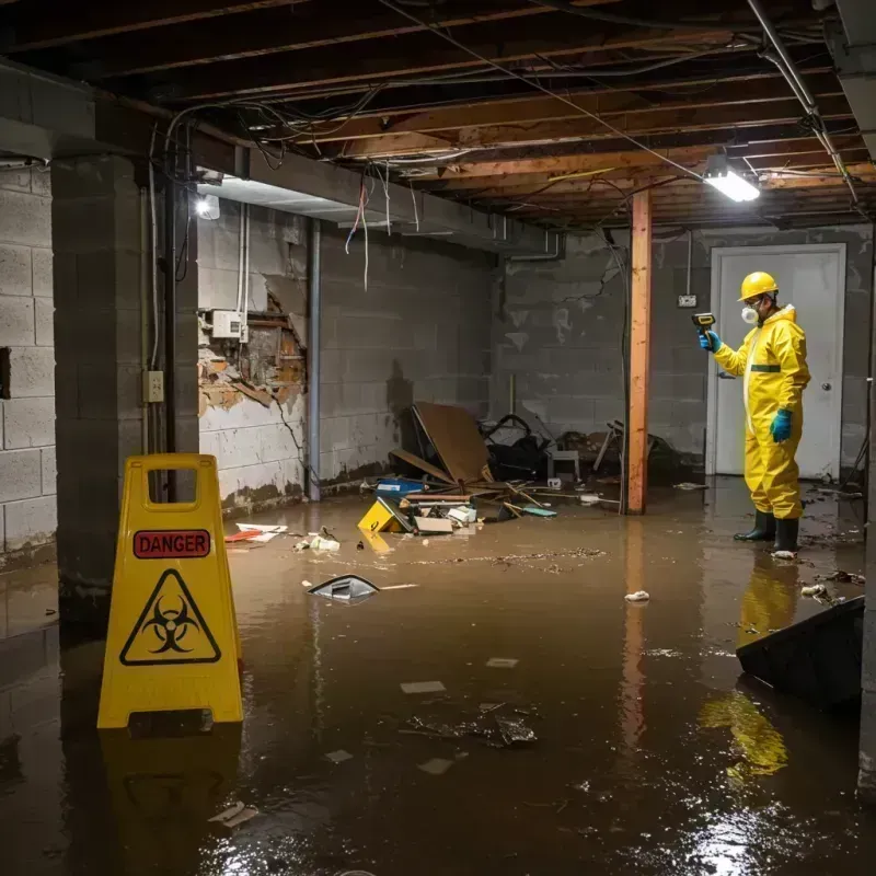 Flooded Basement Electrical Hazard in Wabash County, IL Property