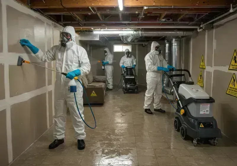 Basement Moisture Removal and Structural Drying process in Wabash County, IL